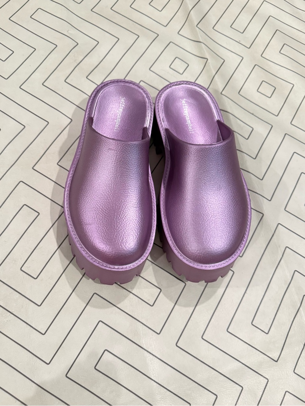 Jeffrey Campbell Metallic Lilac Slip-On Platform Clogs